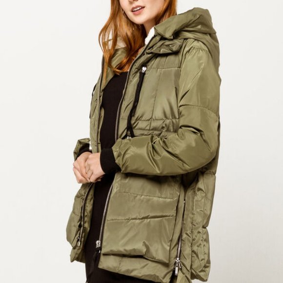 Ci Sono Tops - Ci sono Women's Sherpa Hooded Olive